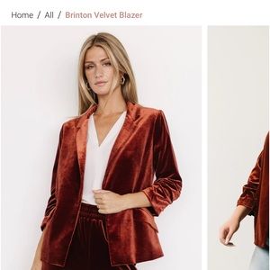 Rust orange velvet blazer size Xl